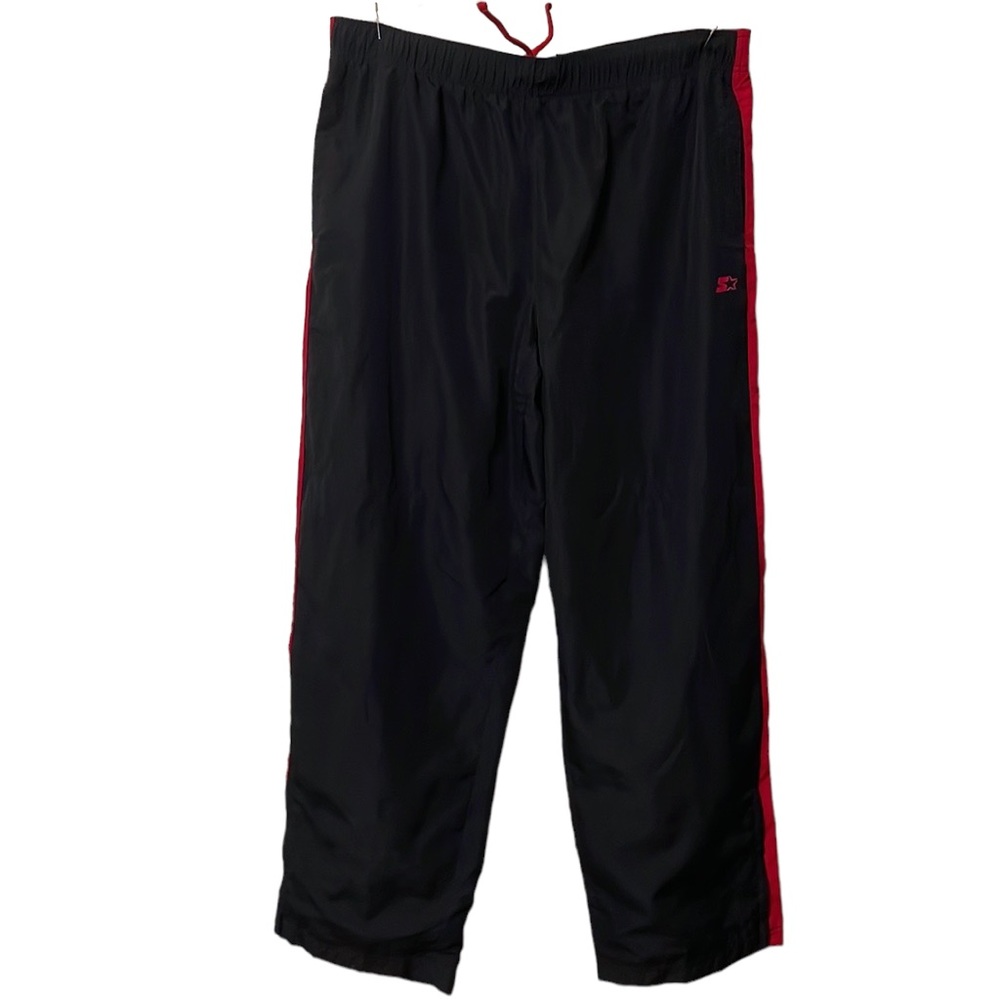 Starter Mens Black/Red Elastic Waist Activewear Track Pants. Excellent condition